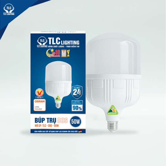  Đèn LED búp trụ DOS 50W- Ánh sáng Vàng -TLC