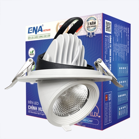 Đèn LED âm trần chỉnh hướng 12w DCD - 3 chế độ màu