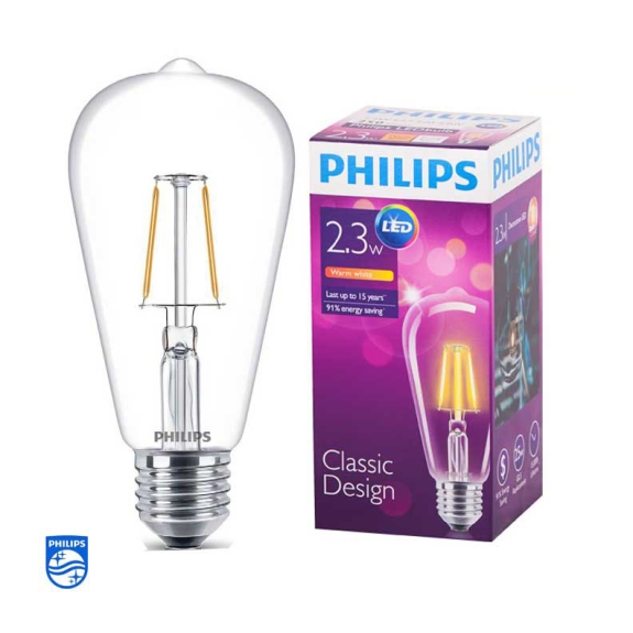 Bóng đèn led bulb Philips 2,3-25W FILA E27 ST64