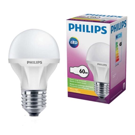 Bóng đèn led bulb Philips 5-60W Ecobright E27 A60