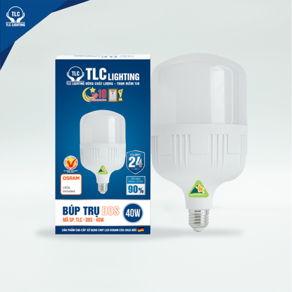 Đèn LED búp trụ DOS 40W- Ánh sáng trắng -TLC
