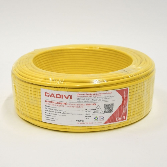 Dây điện Cadivi CV 6.0 - 0,61kV
