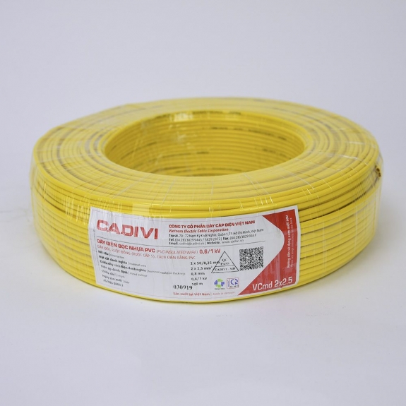 Dây điện Cadivi VCmd 2x2.5 - 0,61kV