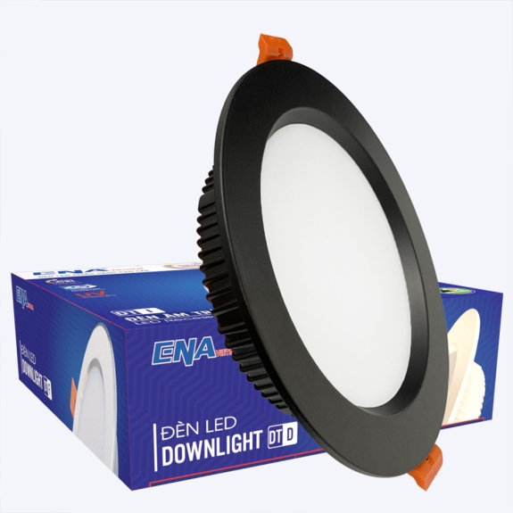 Đèn LED âm trần Downlight 9w vỏ đen DTD145 - Trắng, Vàng, Trung tính