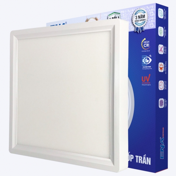 Đèn Led Ốp trần 24w vỏ trắng - Vuông OVF - Trắng, Vàng, Trung tính