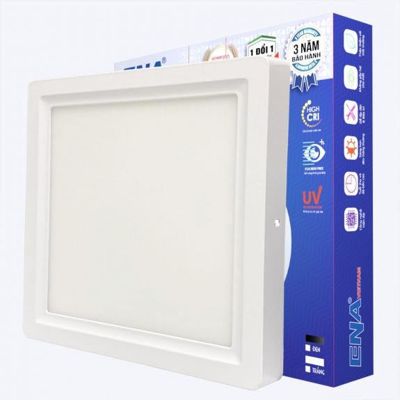 Đèn Led Ốp trần 18w vỏ trắng - Vuông OVF - Trắng, Vàng, Trung tính