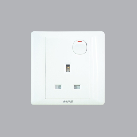 MẶT Ổ CẮM 3 CHẤU VUÔNG + 1 CÔNG TẮC B215S