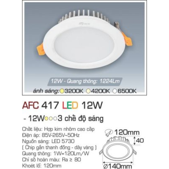 Đèn Led Âm Trần AFC 416 7W - 9W - 12W