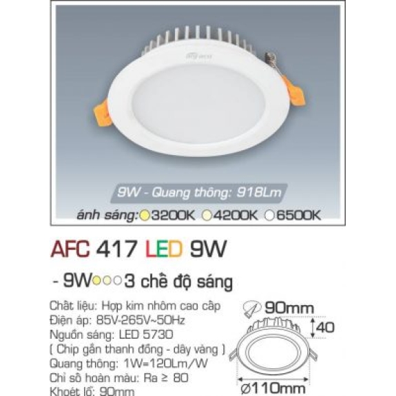 Đèn Led Âm Trần AFC 416 7W - 9W - 12W