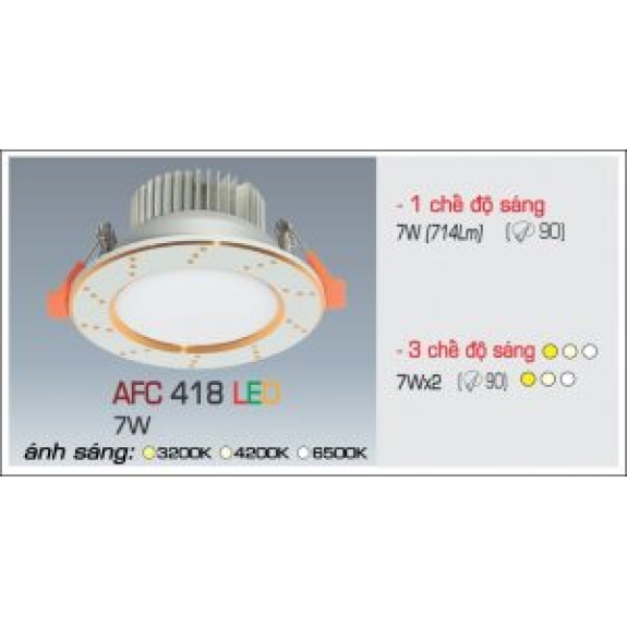 Đèn Led âm trần Anfaco AFC 418 LED 7W 9W 12W