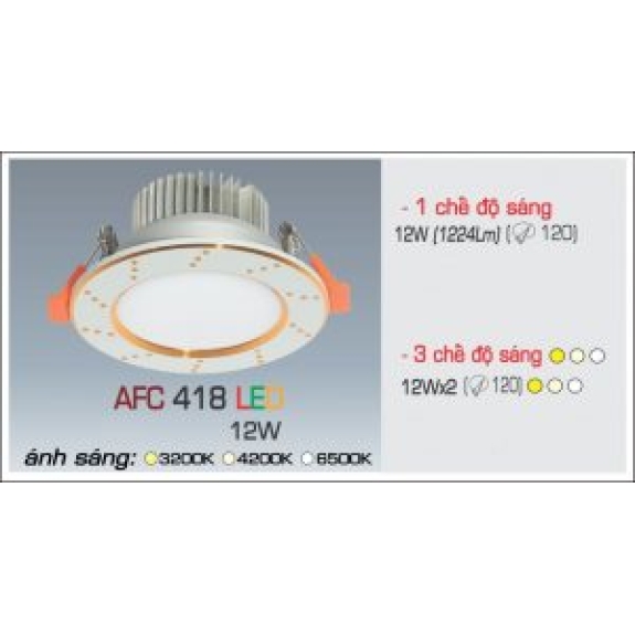 Đèn Led âm trần Anfaco AFC 418 LED 7W 9W 12W