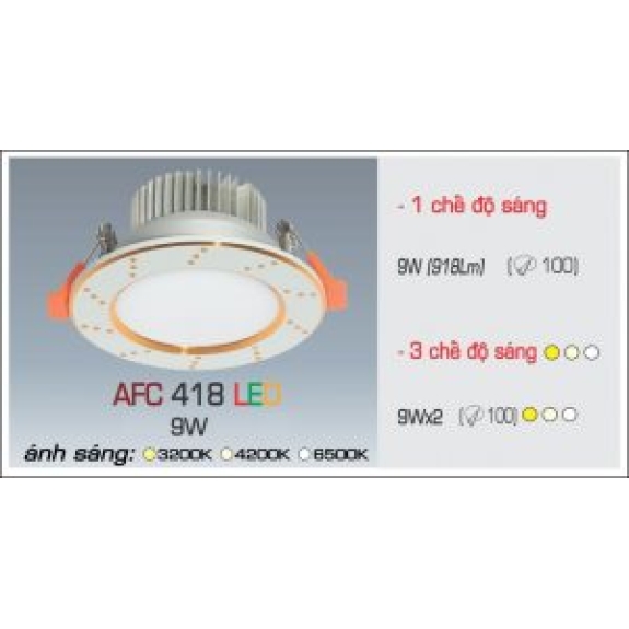 Đèn Led âm trần Anfaco AFC 418 LED 7W 9W 12W