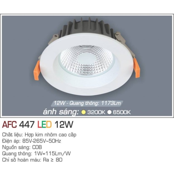 Đèn Led âm trần Anfaco AFC 447-12W