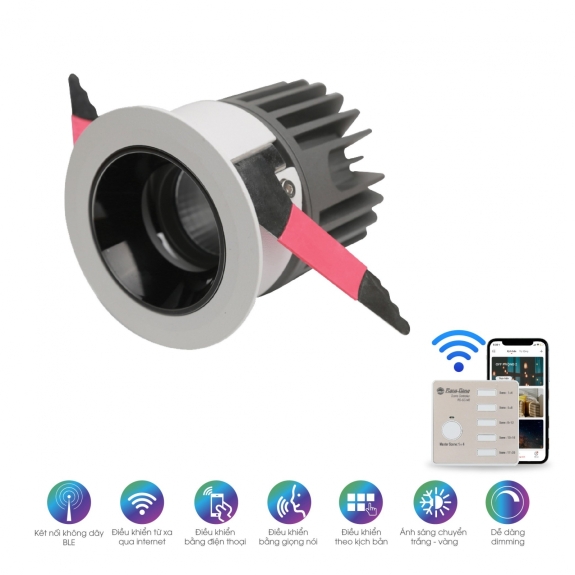 Đèn Led Downlight đổi màu Rạng Đông 657W A24 