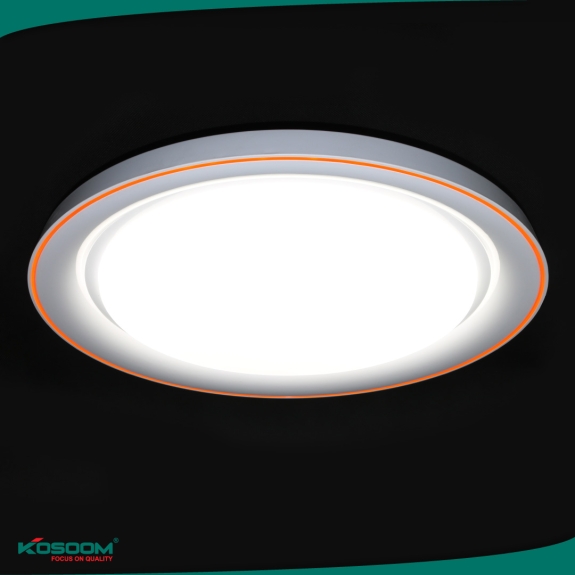 Đèn LED ốp trần đổi màu Apolo viền cam Kosoom OP-KS-APL-22/45-C-ĐM