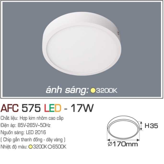 Đèn led ốp trần nổi tròn Anfaco AFC-575-17W