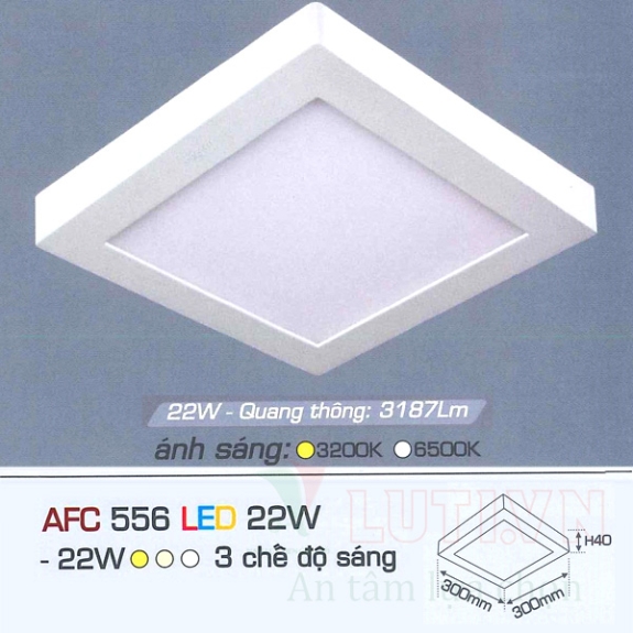 Đèn led ốp trần nổi vuông Anfaco AFC-556-22W-3CĐ
