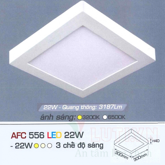 Đèn led ốp trần nổi vuông Anfaco AFC-556-22W