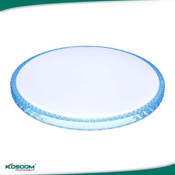 Đèn LED ốp trần Pha Lê Viền Xanh đổi màu Kosoom OP-KS-PLX-36-DM