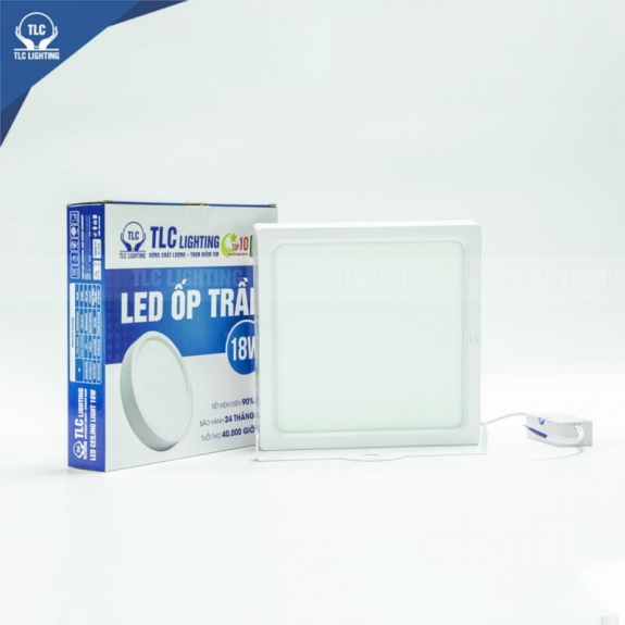 Đèn Led Ốp Trần 12W -Thân Vuông -  Vỏ Trắng - Ánh sáng trắng 