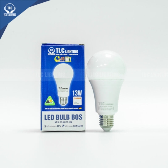 Đèn LED búp trụ BOS 13W- Ánh sáng vàng -TLC