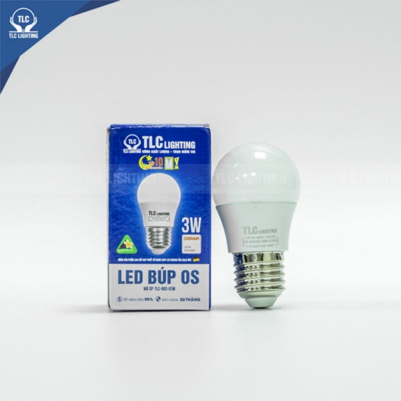 Đèn LED búp trụ BOS 3W- Ánh sáng vàng -TLC