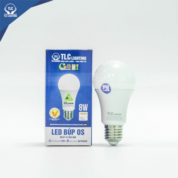 Đèn LED búp trụ BOS 8W- Ánh sáng vàng -TLC